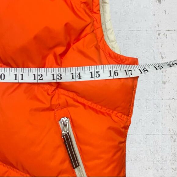 VTG 1995 NIKE Women’s Reversible Down Puffer Vest Size M Orange/Cream Sporty - Picture 12 of 15